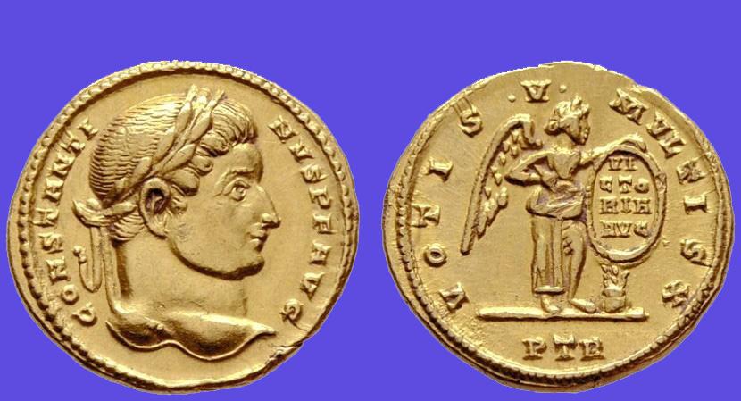 Konstantin der Große auf einer trierischen Münze Konstantin der Große auf trierischer Münze