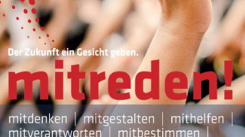 eine nach oben getreckte Hand und der Titel mitreden